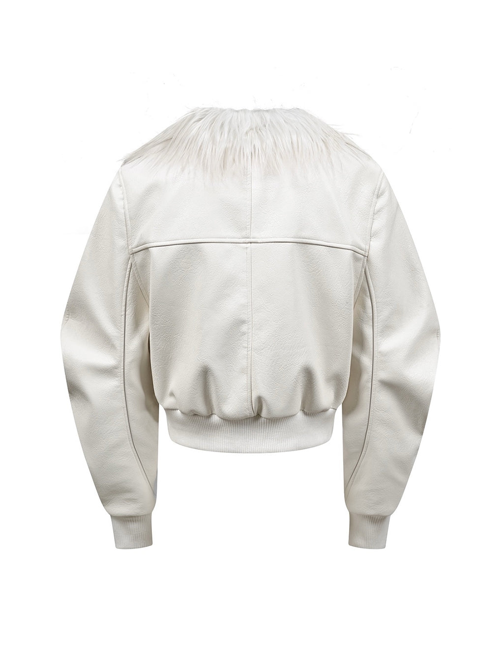 White Devil Faux Fur Collar Leather Jacket