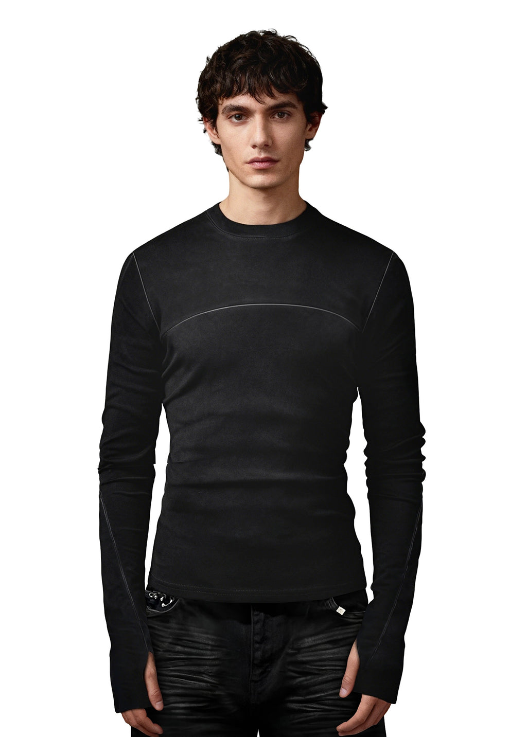REBEL WAVE | Cross Print Slim Fit Gothic Tee