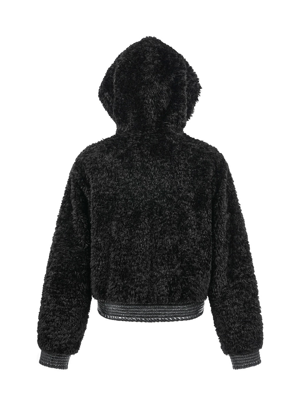 Faux Fur & Leather Hooded Jacket