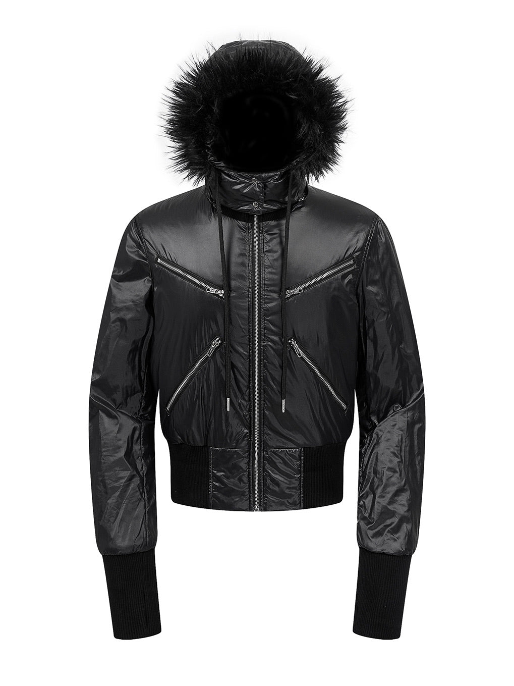 Detachable Fur Hooded Zip Jacket