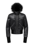 Detachable Fur Hooded Zip Jacket