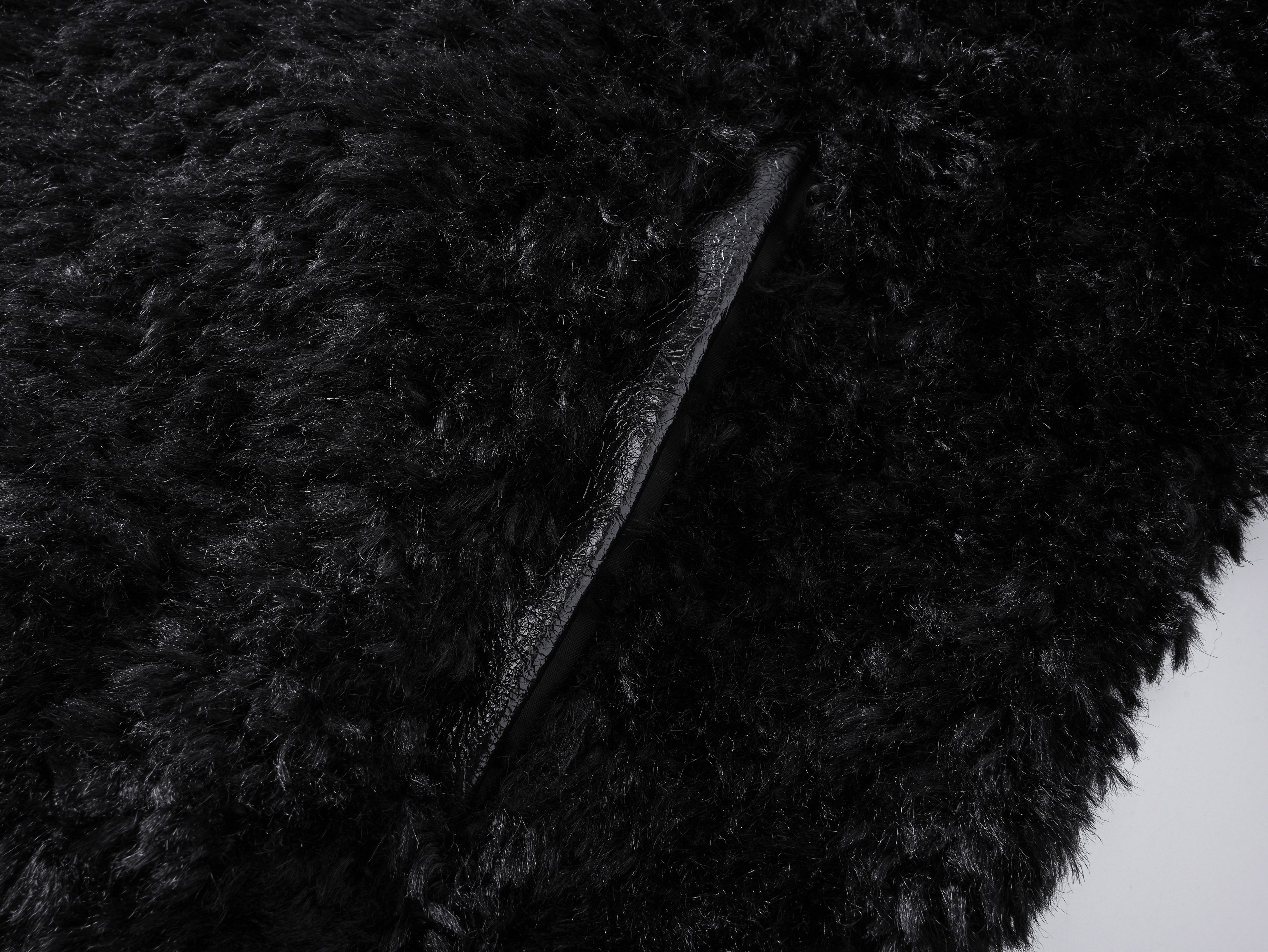 Faux Fur & Leather Hooded Jacket