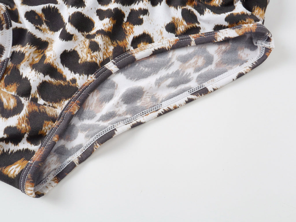 Women's Leopard Print Modal Ice Silk Briefs, Quick Dry Antibacterial Underwear