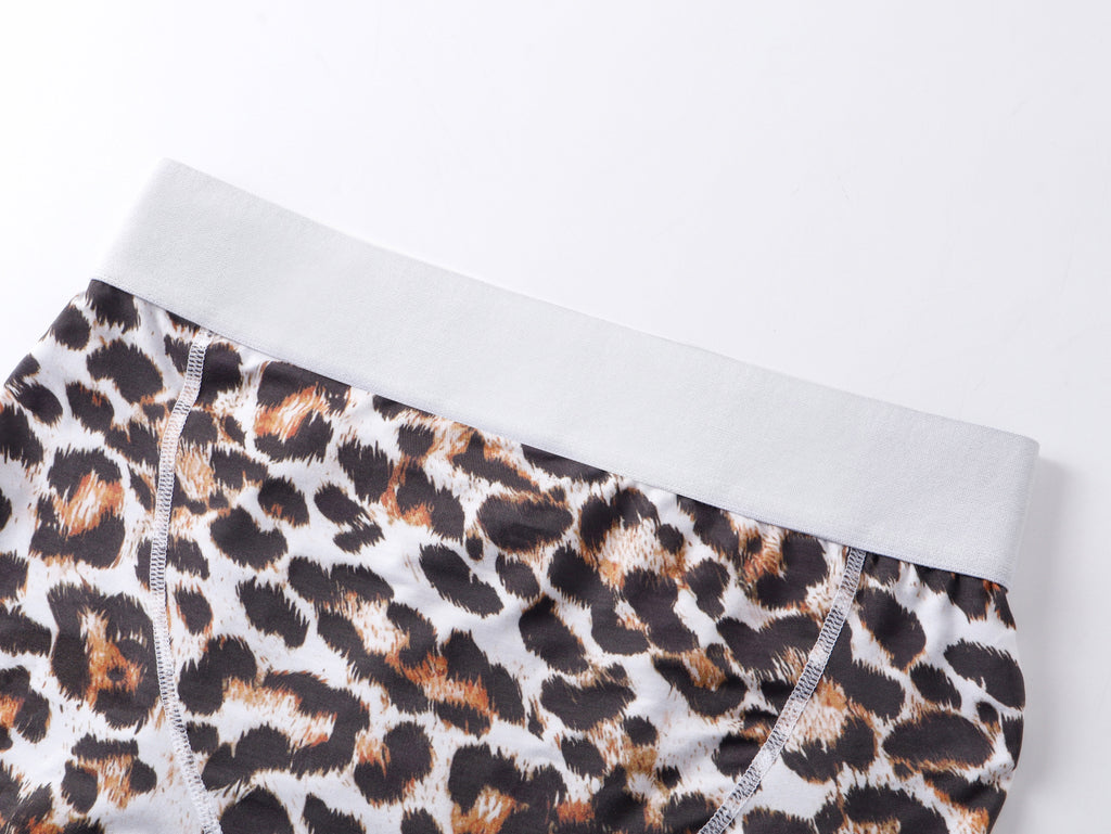 Leopard Print Breathable Antibacterial Boxer Briefs