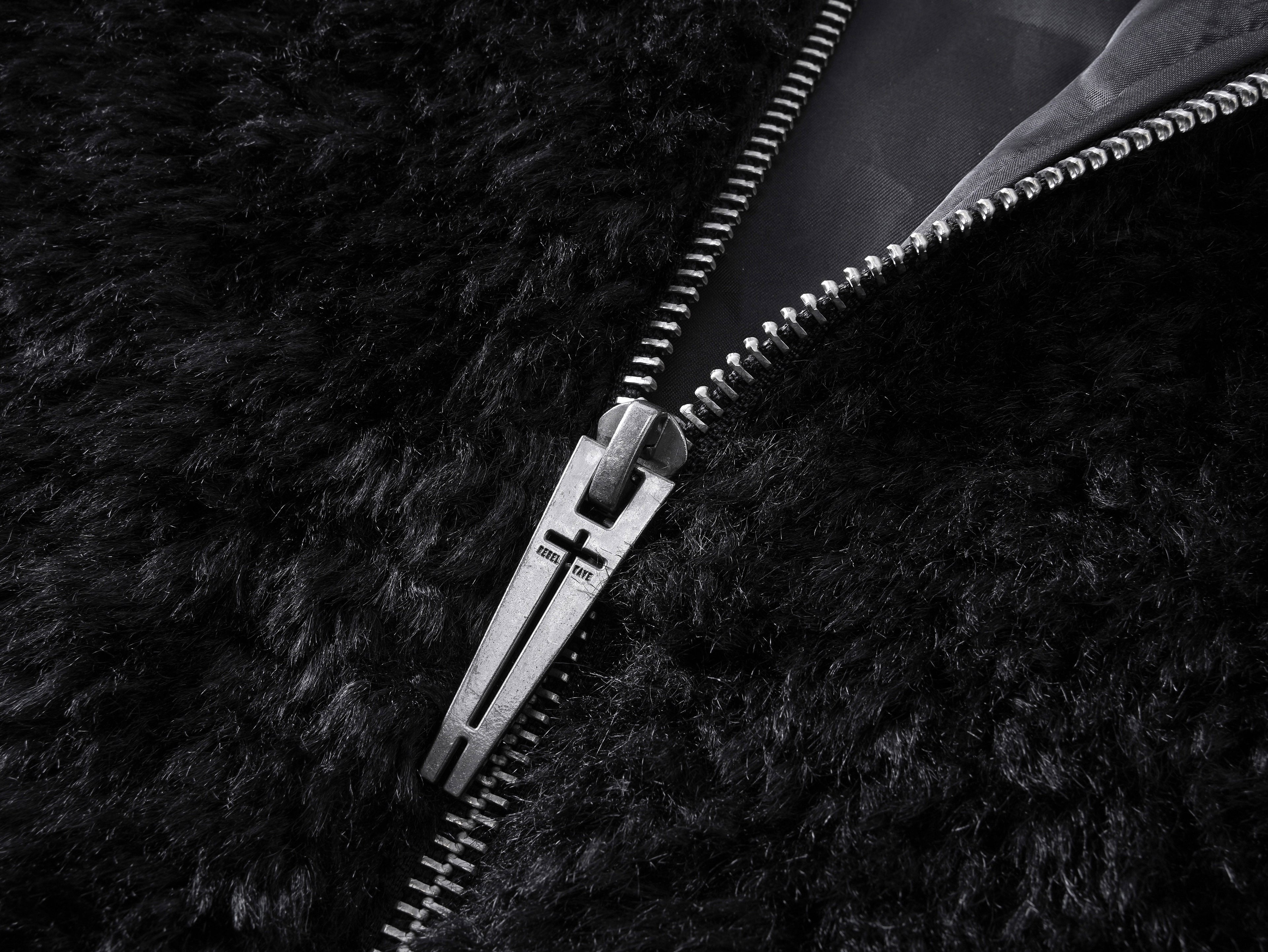 Faux Fur & Leather Hooded Jacket