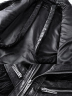 Faux Fur & Leather Zip Jacket