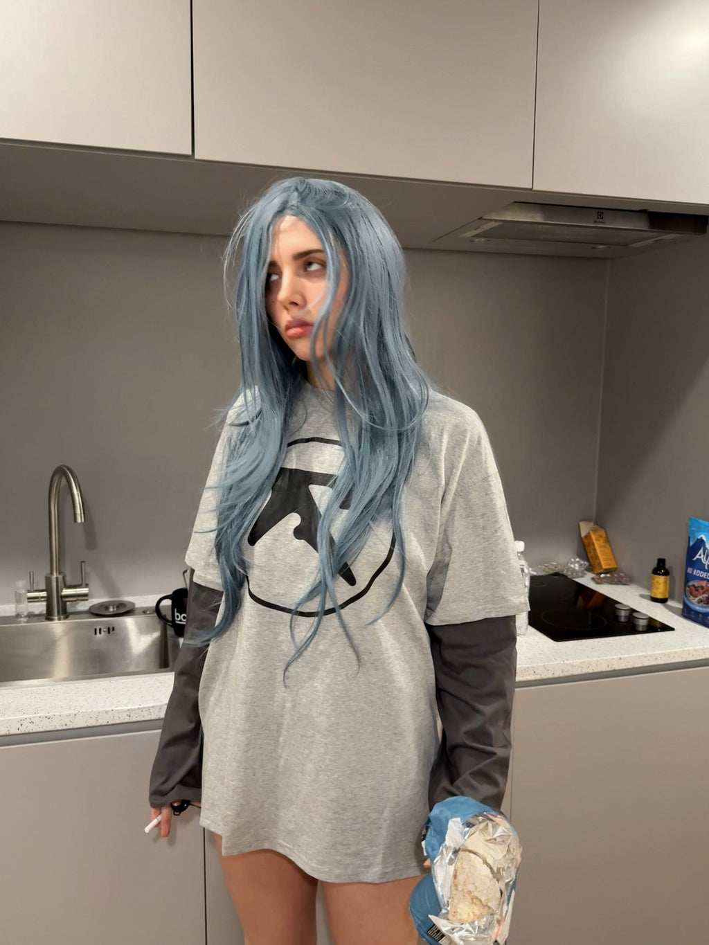 Fake Two-Tone Oversized Long Sleeve Tee