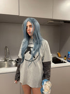 Fake Two-Tone Oversized Long Sleeve Tee