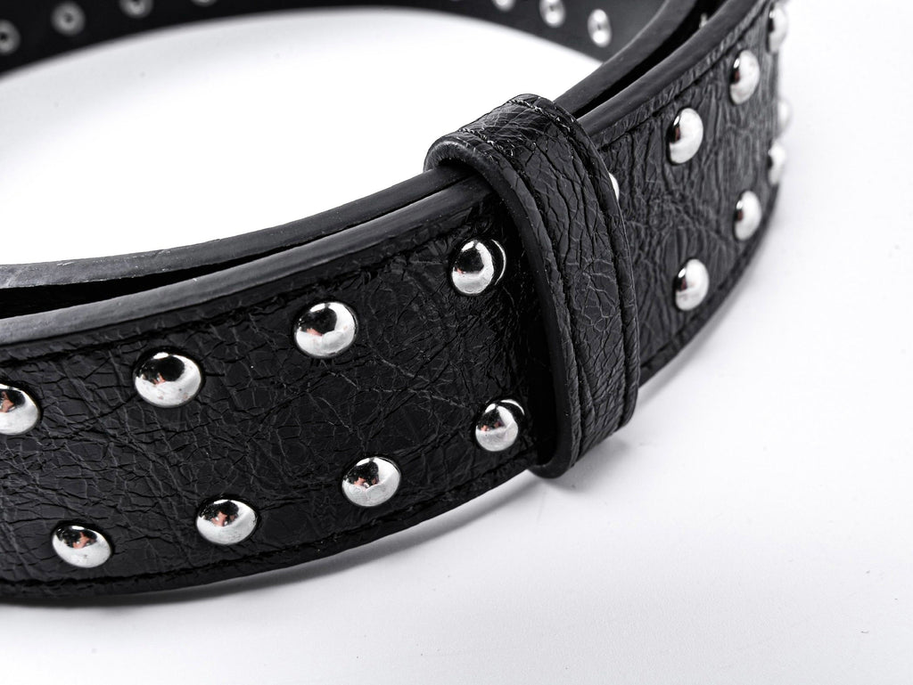 "╋" Cracked Leather Rivet Belt