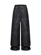 Crack Pattern Waxed Pants