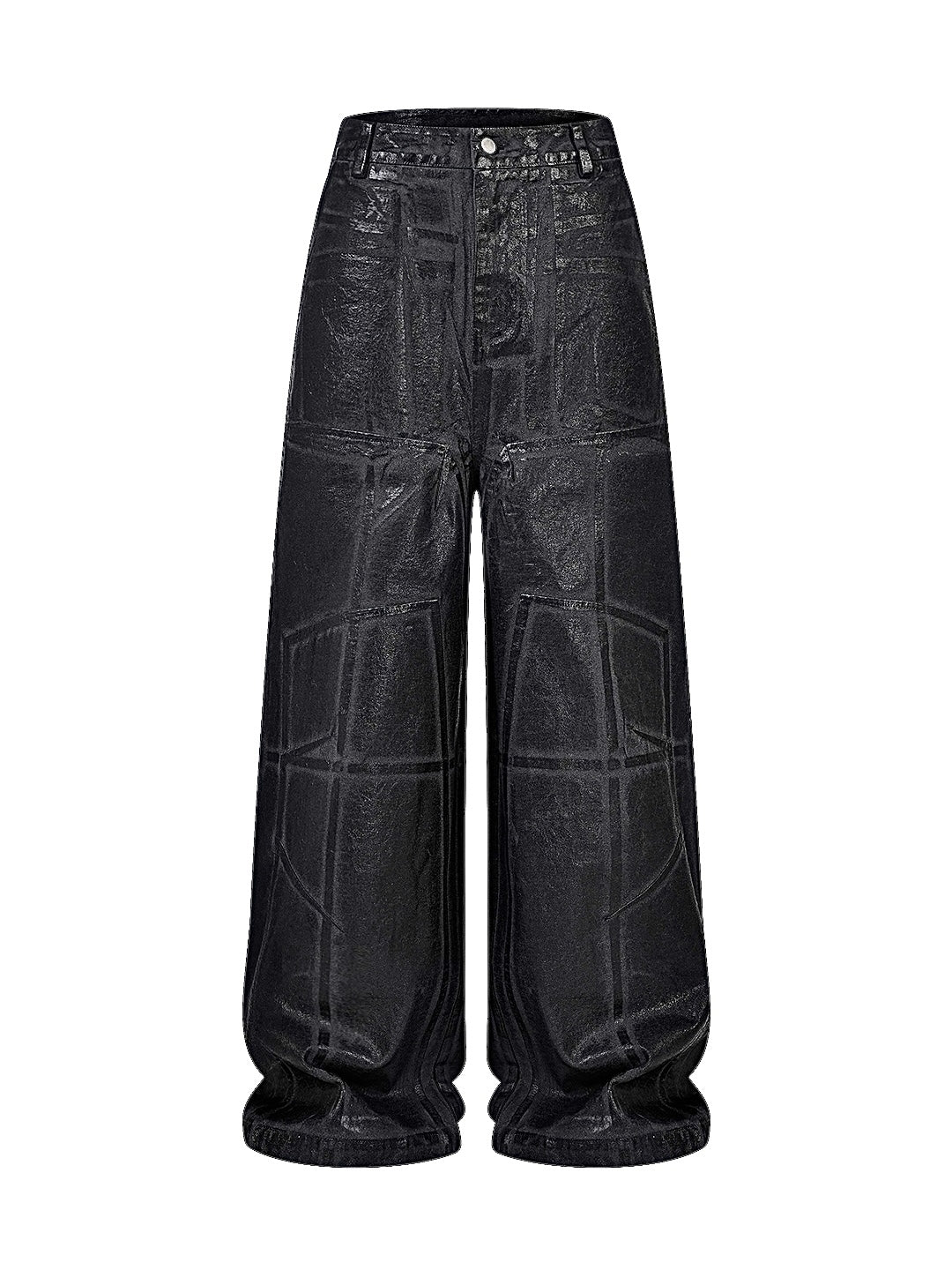 Crack Pattern Waxed Pants