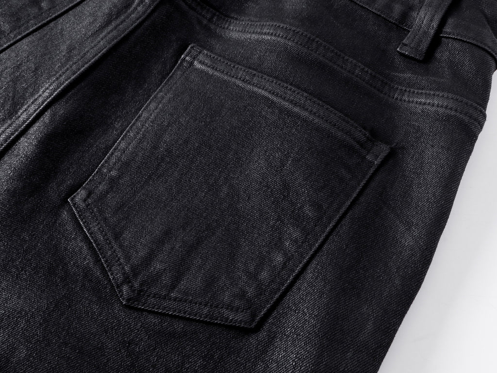 "ZIP" Multi-zipper Wax Pants