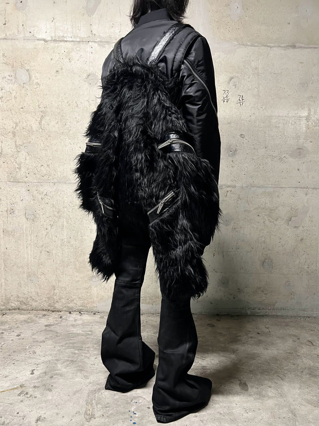Faux Fur & Leather Zip Jacket
