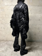Faux Fur & Leather Zip Jacket