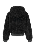 Faux Fur & Leather Hooded Jacket