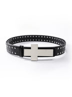 "╋" Cracked Leather Rivet Belt