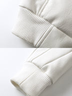 White Devil Faux Fur Collar Leather Jacket