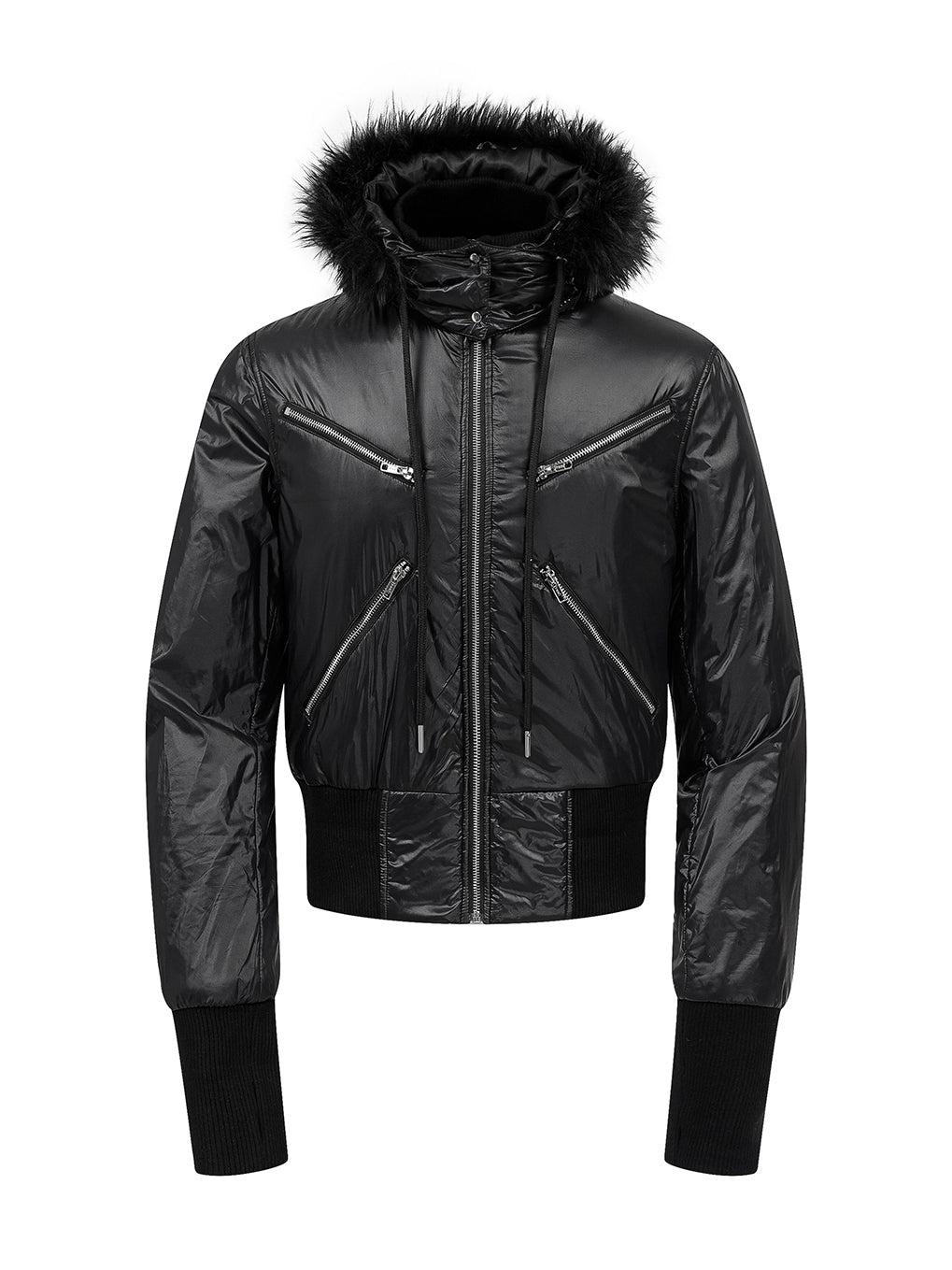 Detachable Fur Hooded Zip Jacket