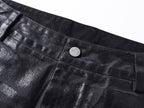 Crack Pattern Waxed Pants