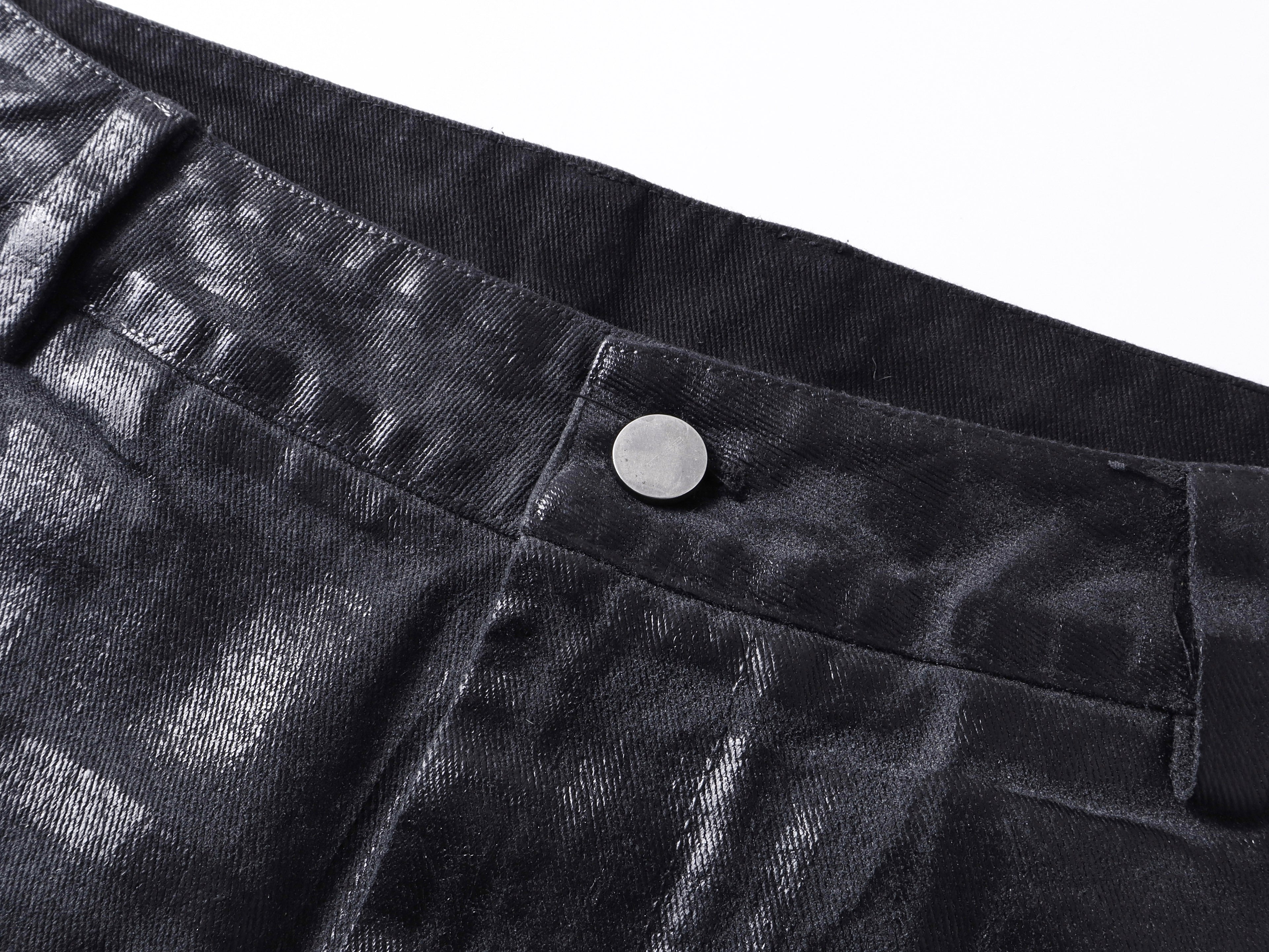 Crack Pattern Waxed Pants