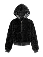 Faux Fur & Leather Hooded Jacket