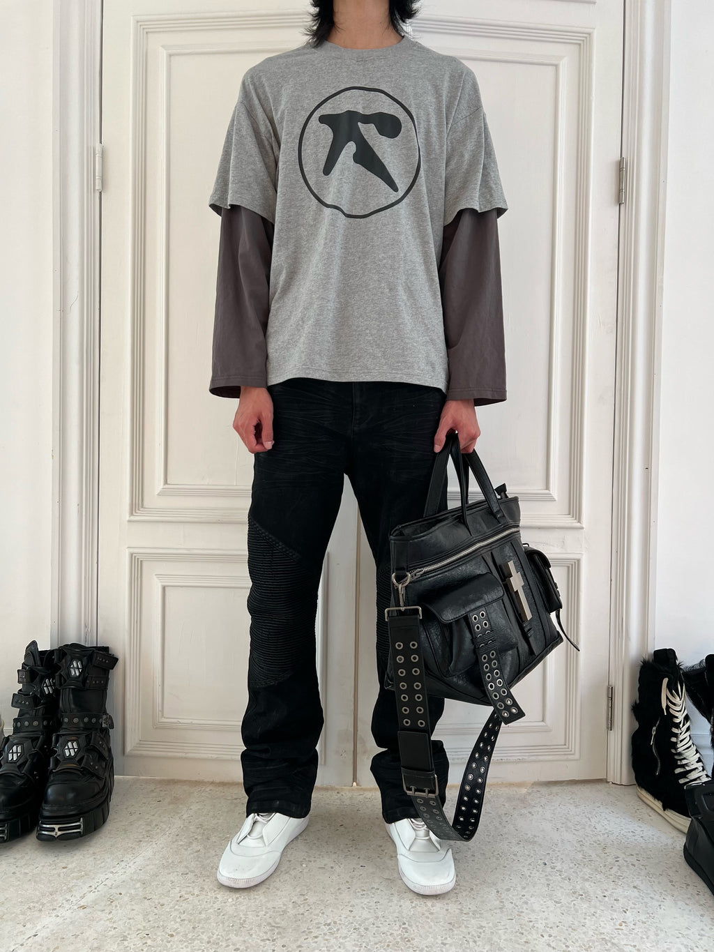 Fake Two-Tone Oversized Long Sleeve Tee