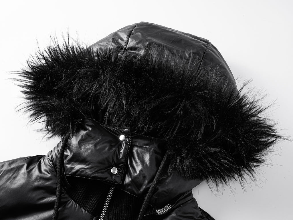 Detachable Fur Hooded Zip Jacket