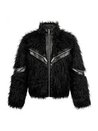 Faux Fur & Leather Zip Jacket