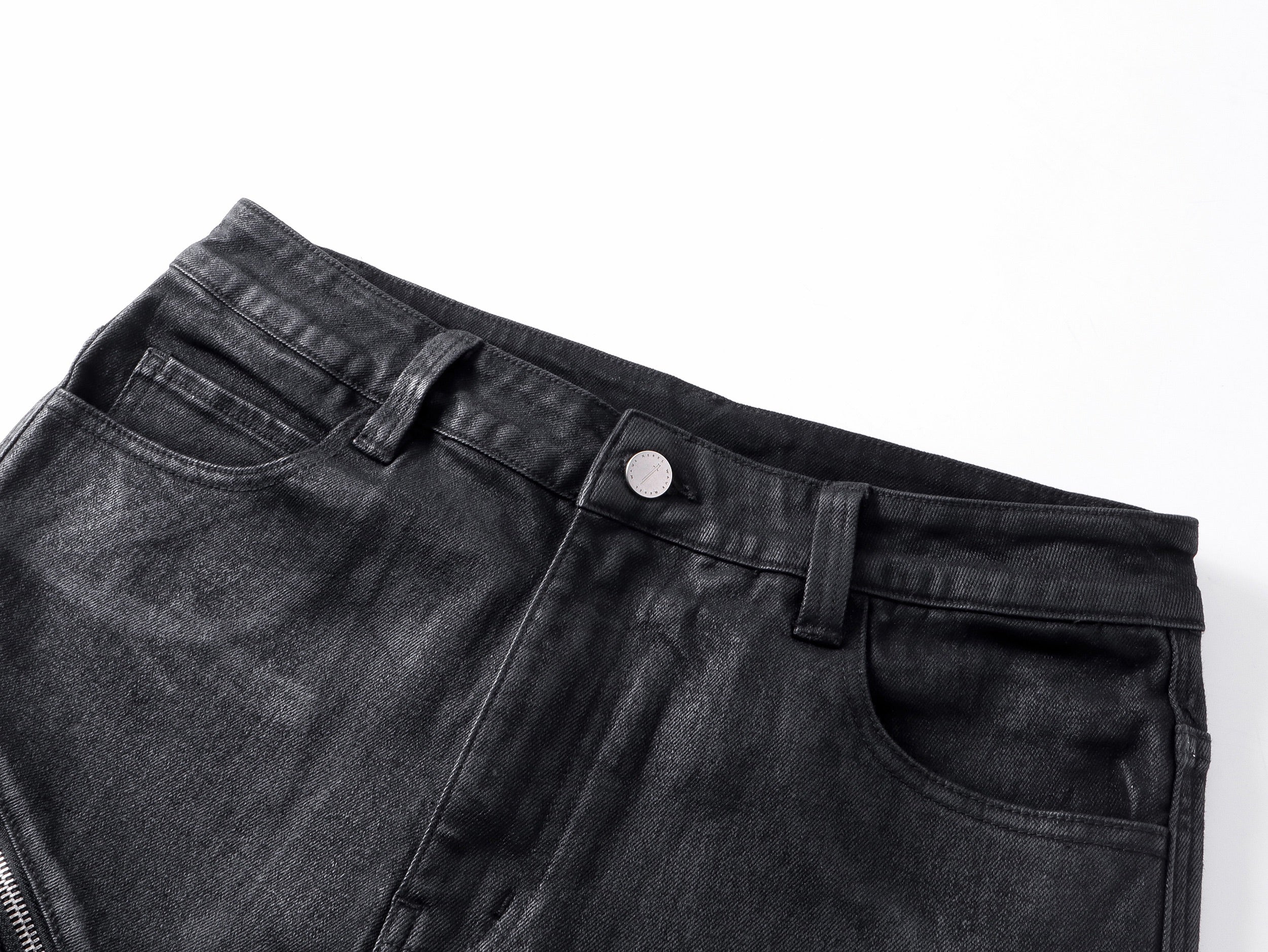 "ZIP" Multi-zipper Wax Pants