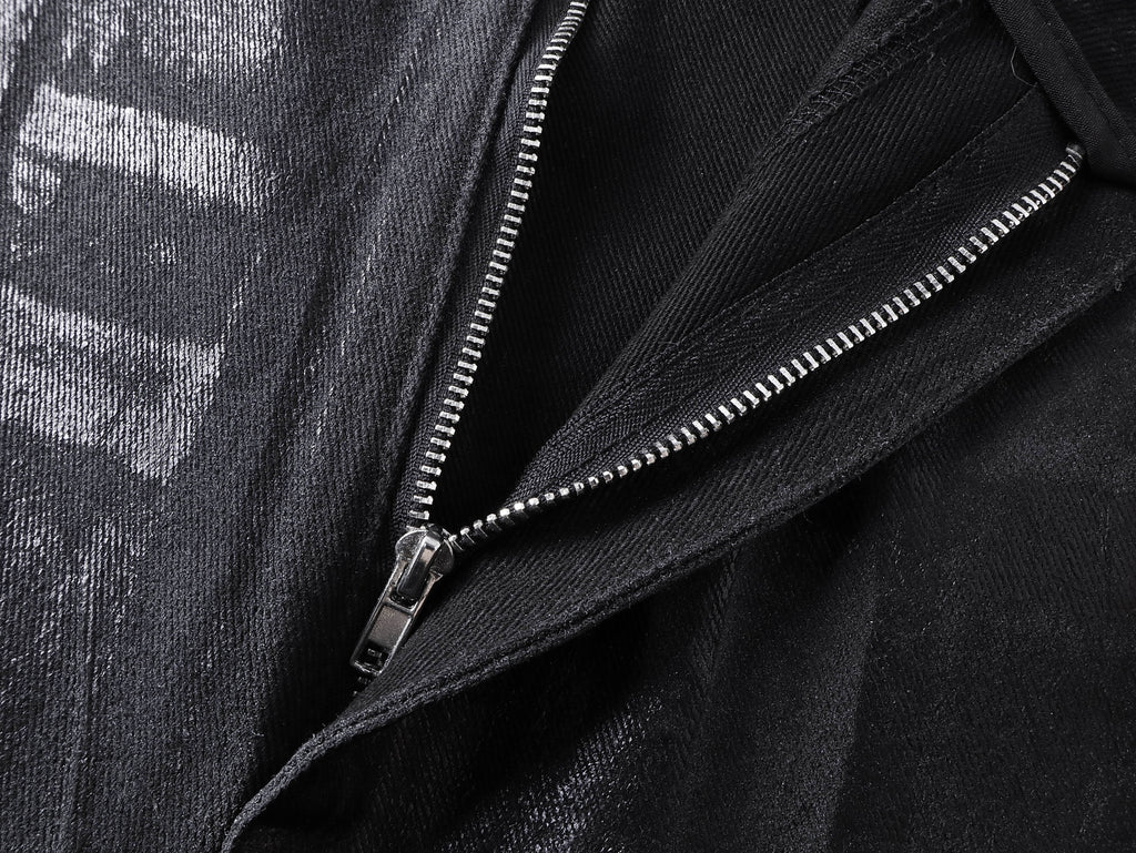 Crack Pattern Waxed Pants