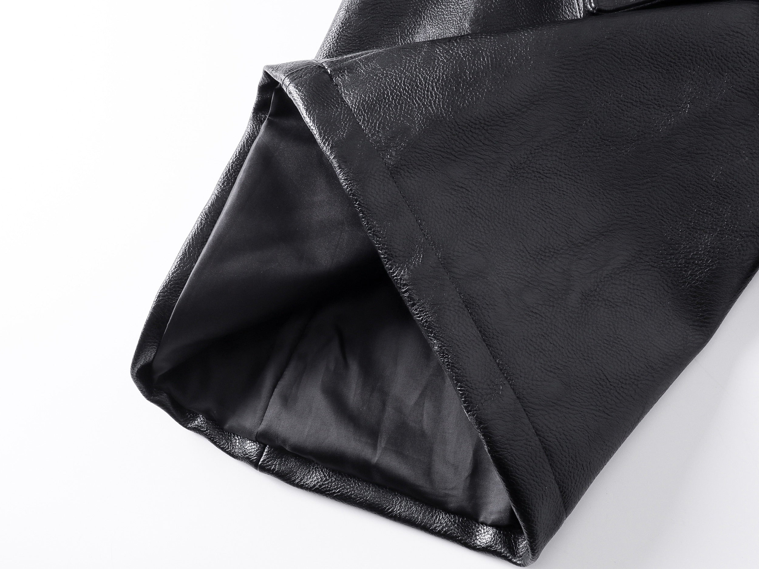 Double Waist Bag Structured Leather Pants