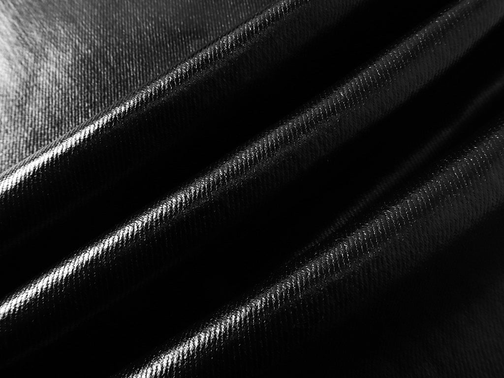 Liquid Metal Coated Wax Pants Flared Jeans
