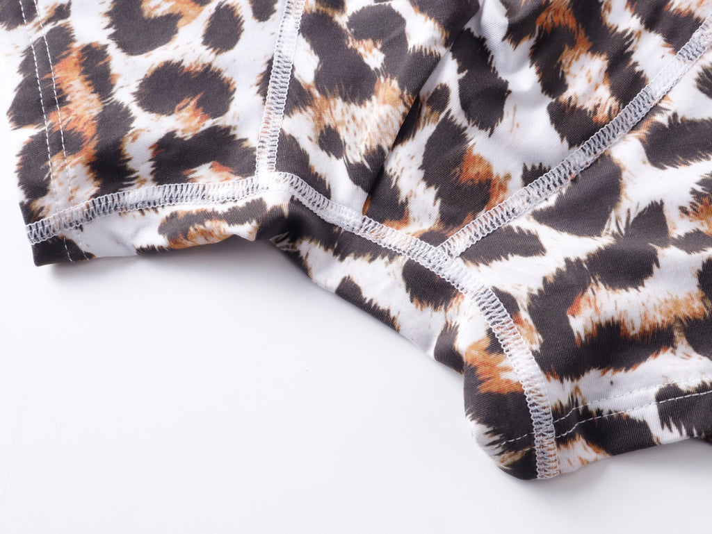 Leopard Print Breathable Antibacterial Boxer Briefs