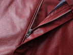 Red Coated Straight-Leg Waxed Jeans