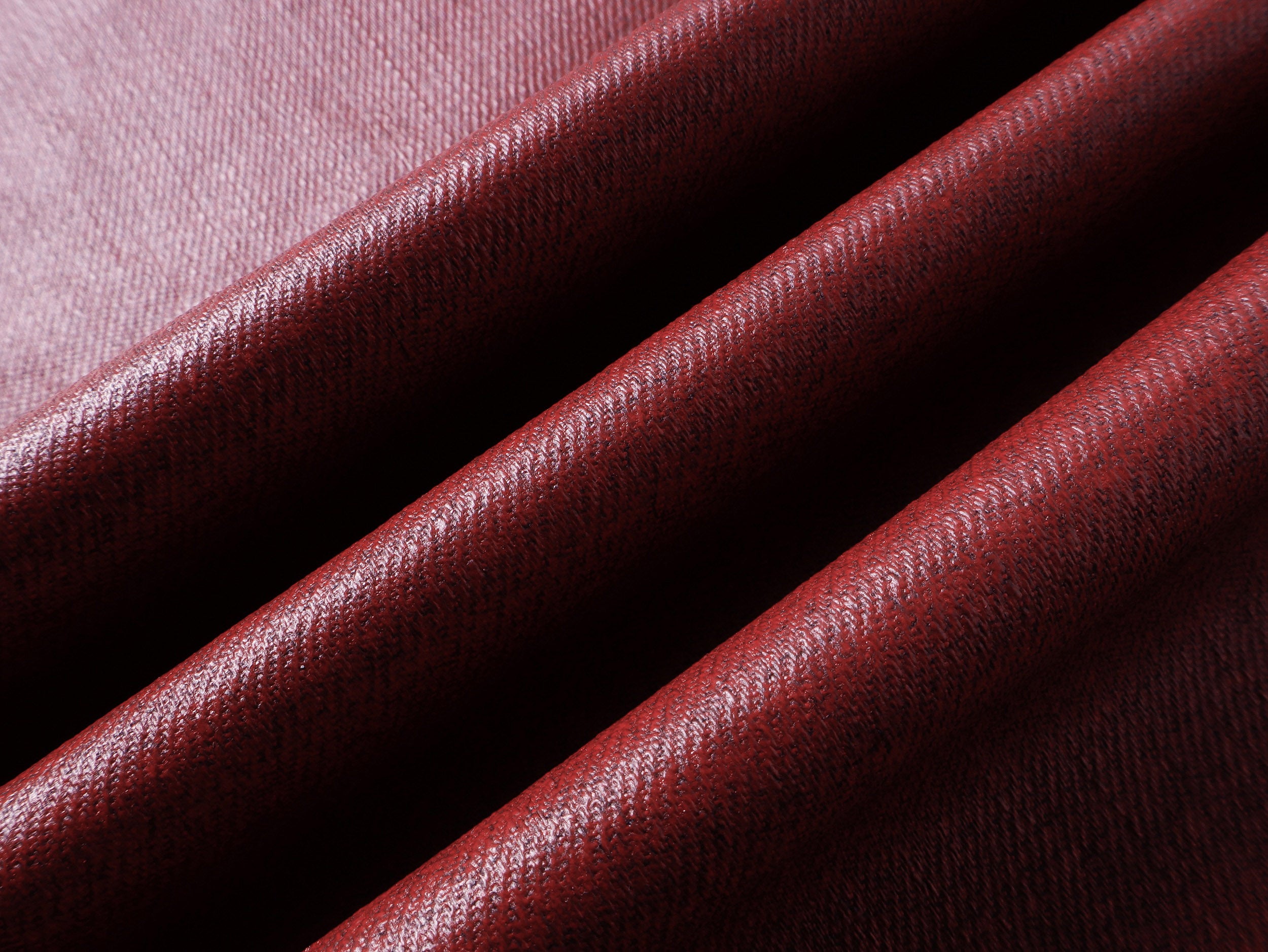Red Coated Straight-Leg Waxed Jeans