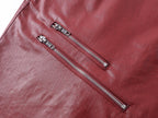 Red Coated Straight-Leg Waxed Jeans