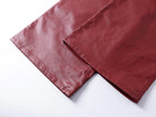 Red Coated Straight-Leg Waxed Jeans