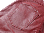 Red Coated Straight-Leg Waxed Jeans