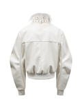White Devil Fur Collar Leather Jacket