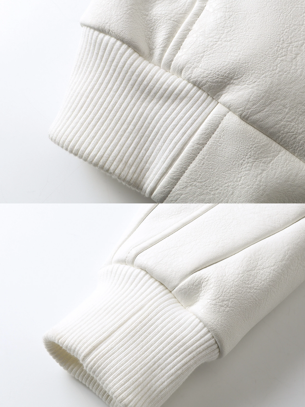 White Devil Fur Collar Leather Jacket