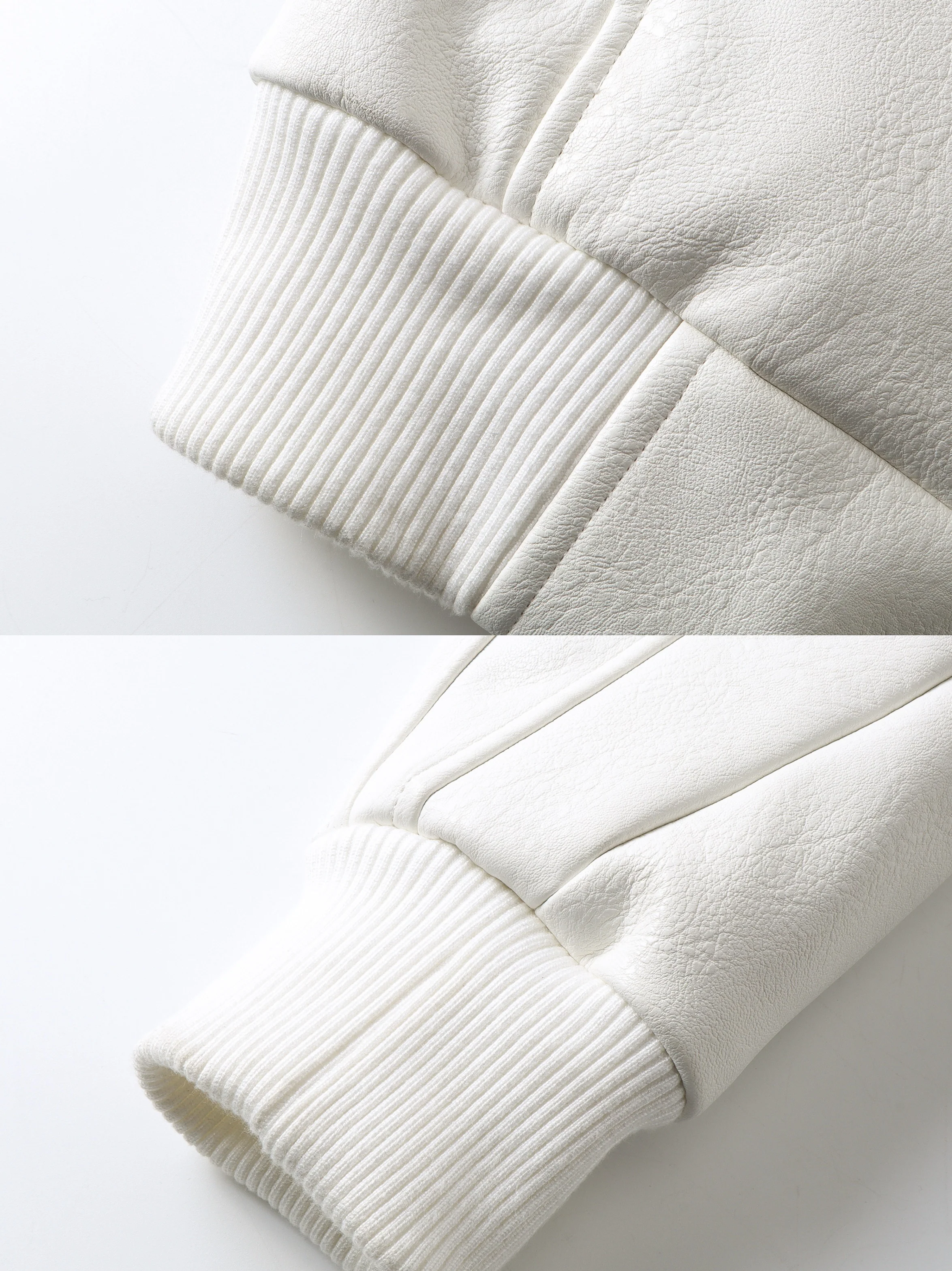 White Devil Fur Collar Leather Jacket